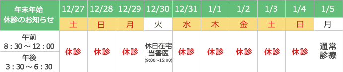 2025年夏季休診日・診療日のスケジュール表